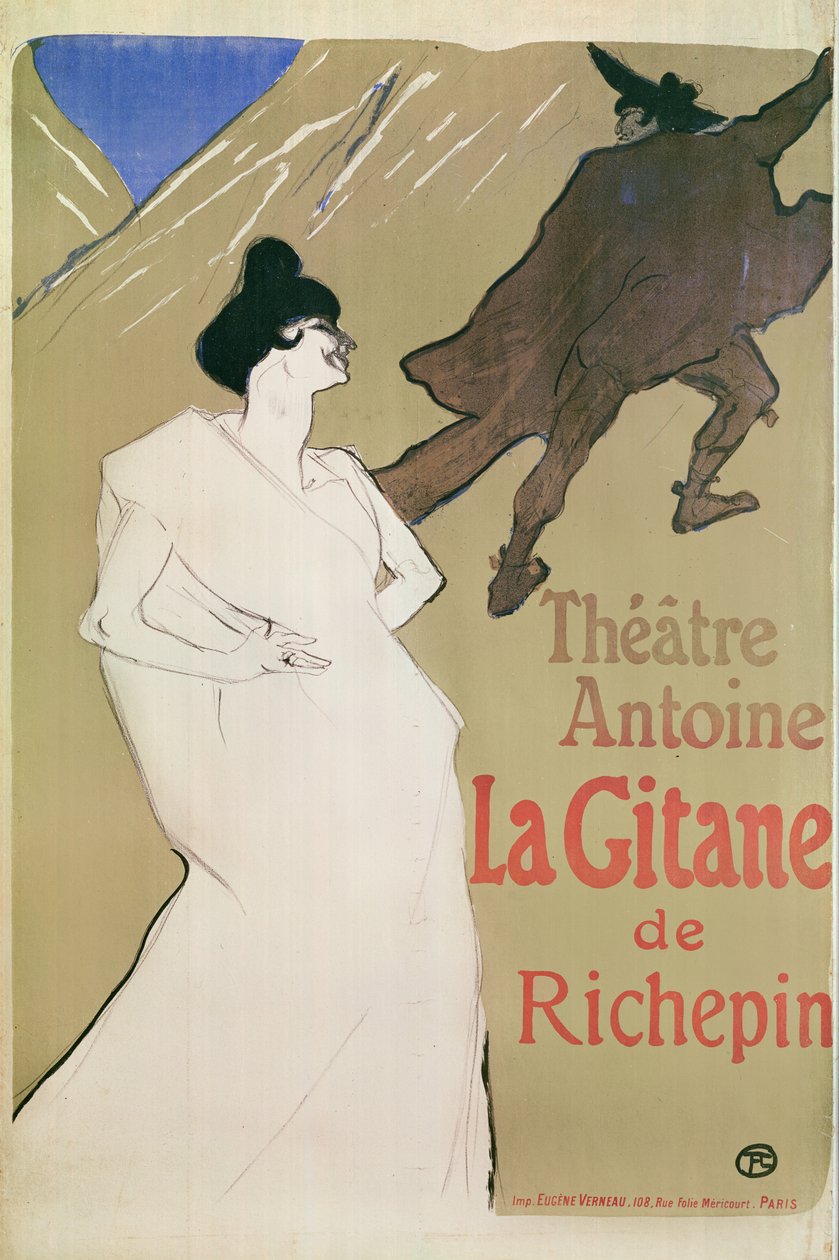 Théâtre Antoine, La Gitane de Richepin (cartel), 1900 de Henri de Toulouse Lautrec