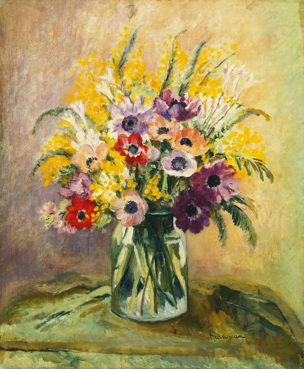 Anemones et Mimosas de Henri Charles Manguin