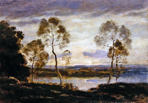 Atardecer junto al Río de Henri Joseph Harpignies
