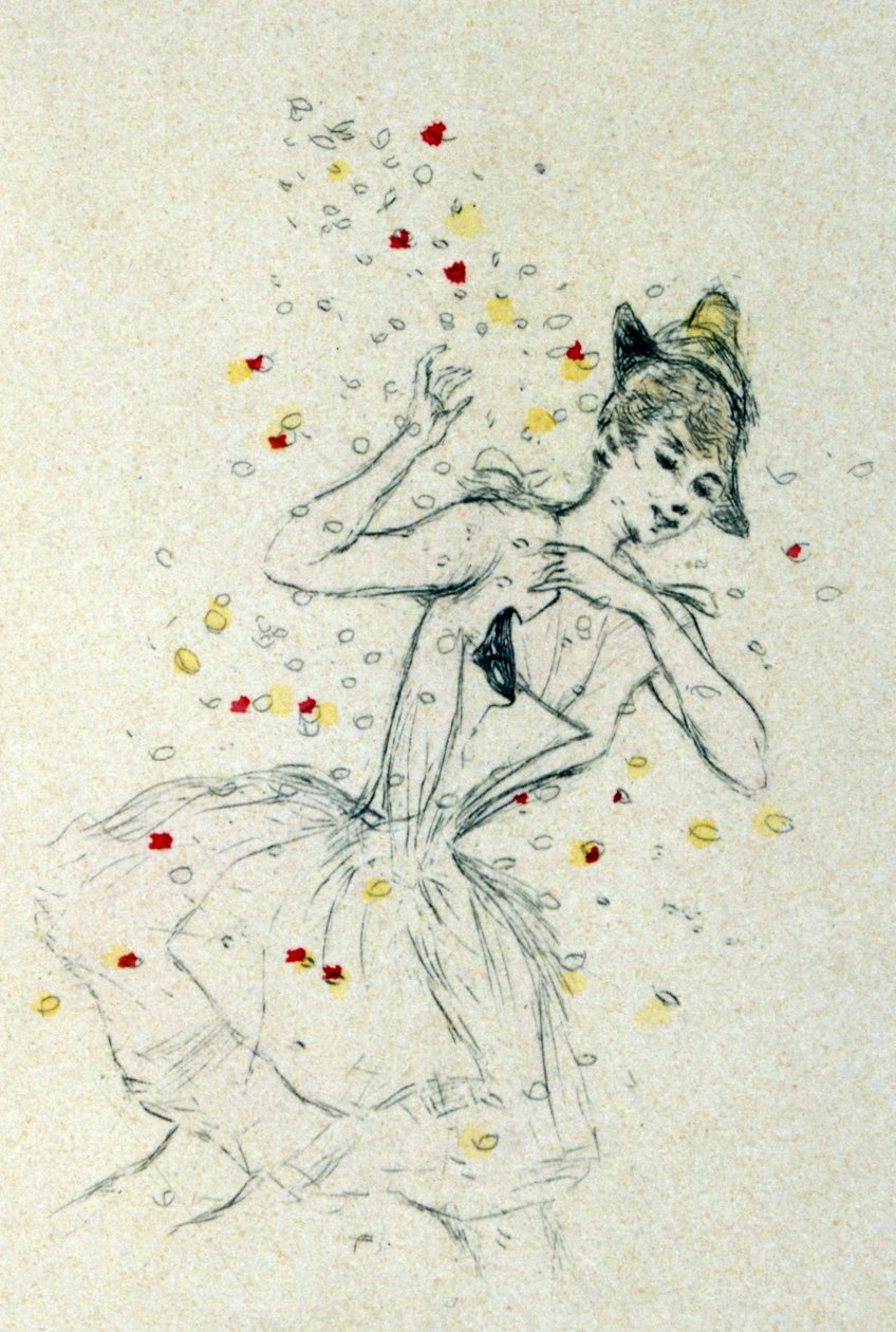 Una mujer con confeti de Henri Boutet