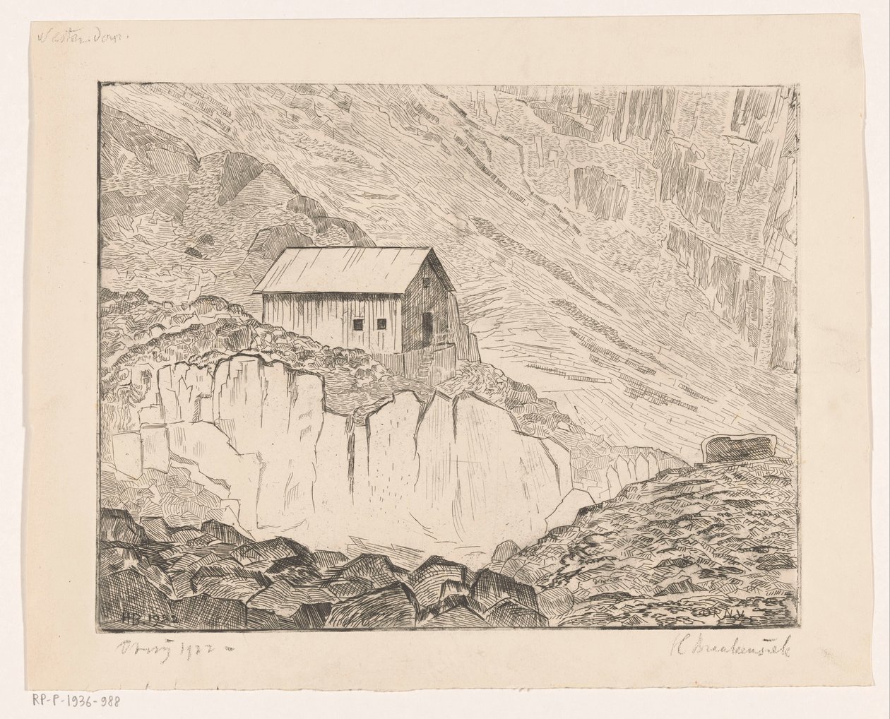 Casa en la montaña de Henri Braakensiek (signed by artist)
