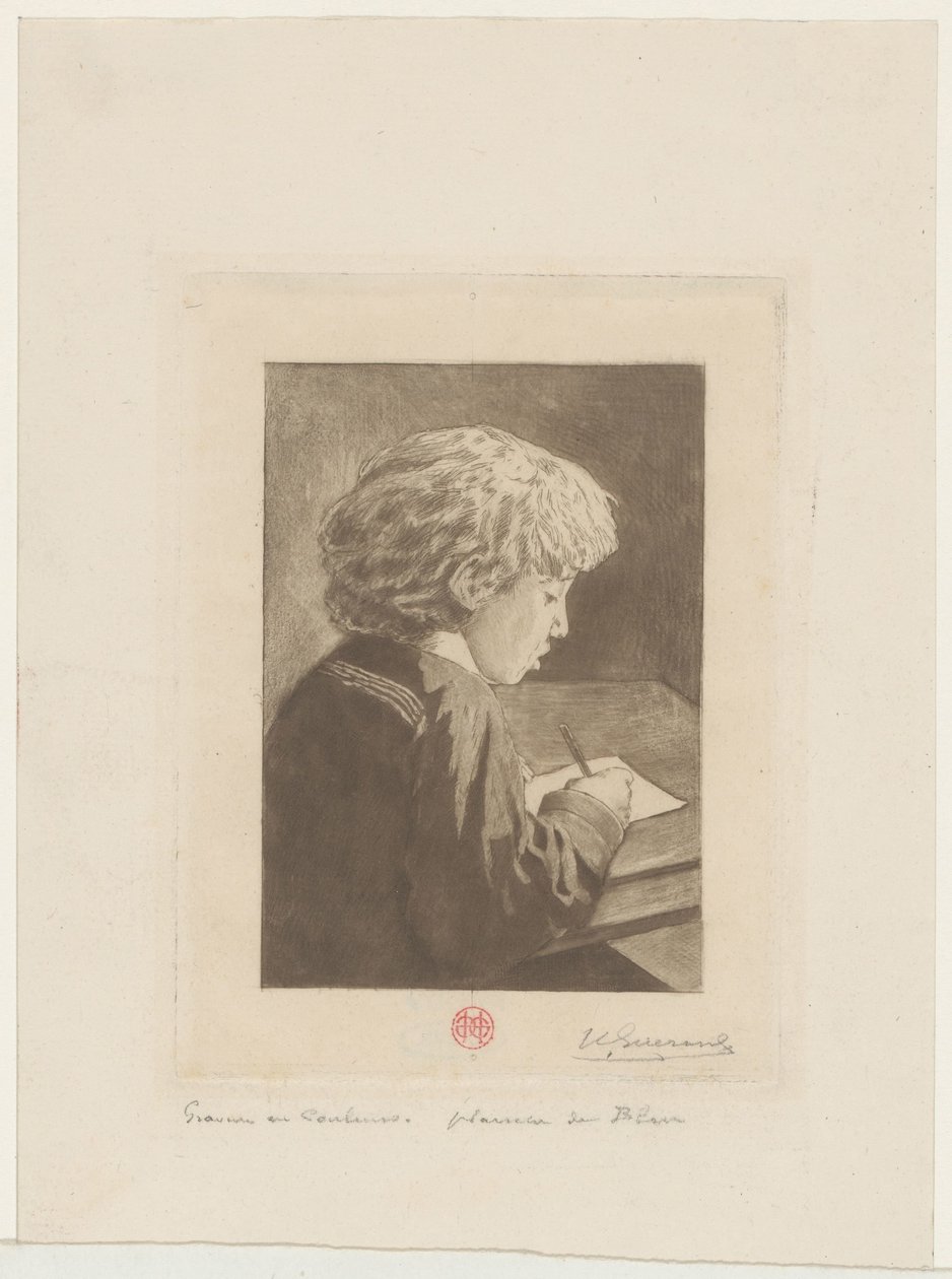 Escritorio de Henri Charles Guérard (signed by artist)
