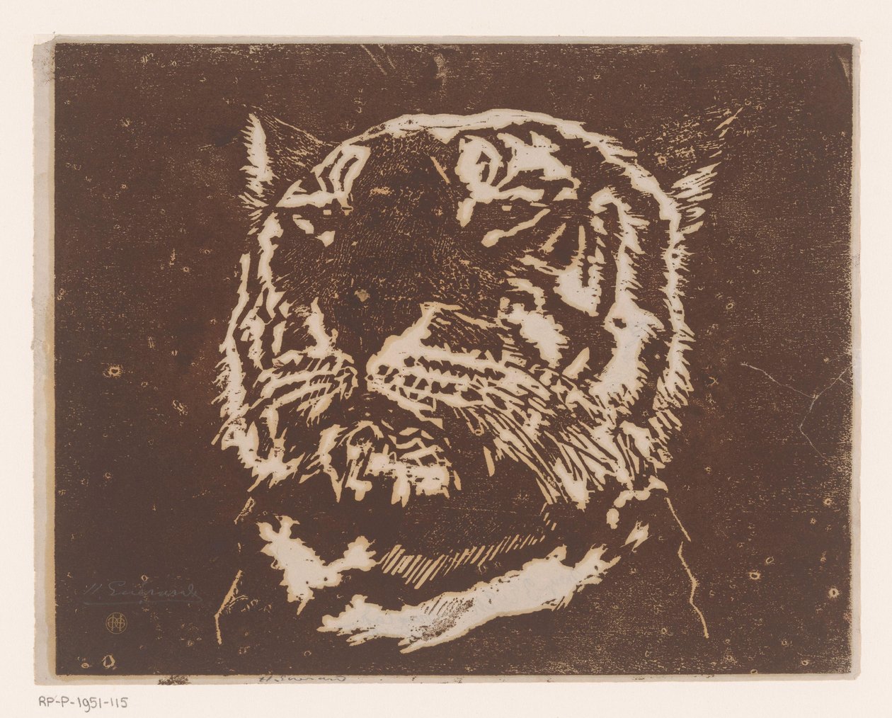 Tiger de Henri Charles Guérard (signed by artist)