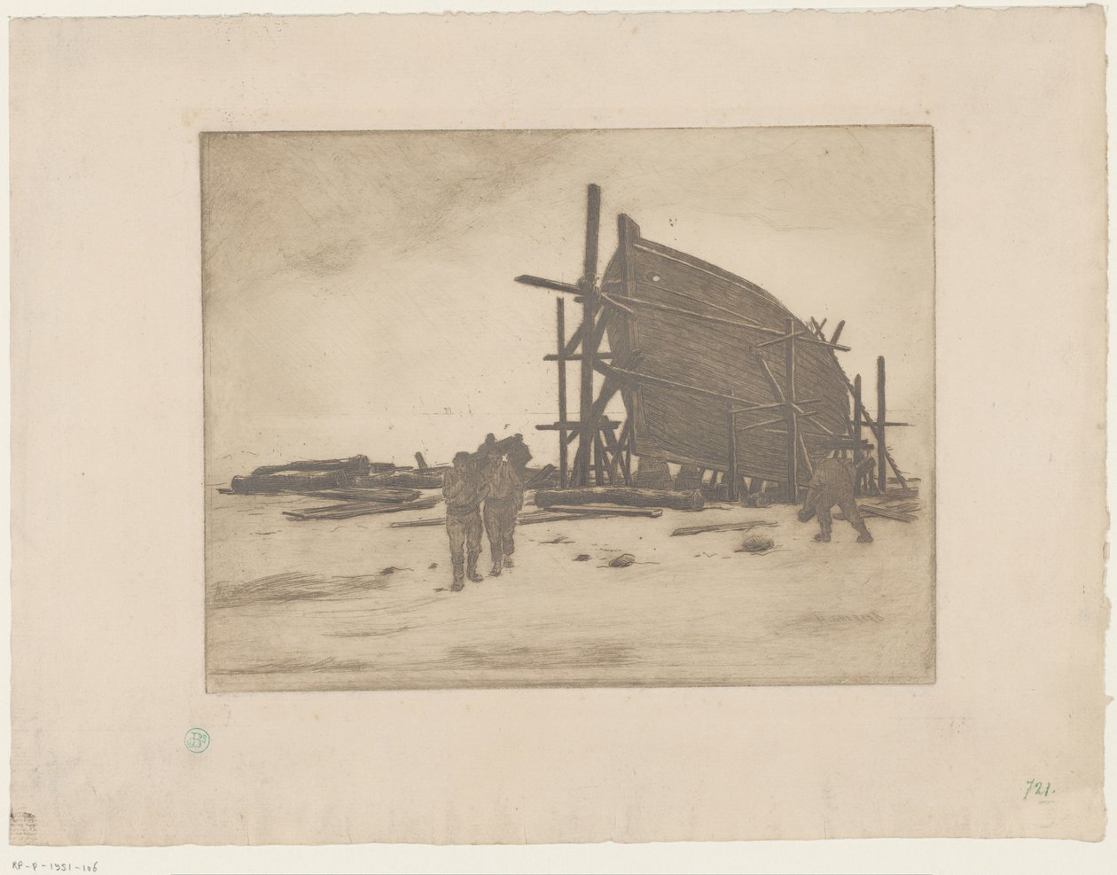 Barco en construcción de Henri Charles Guérard