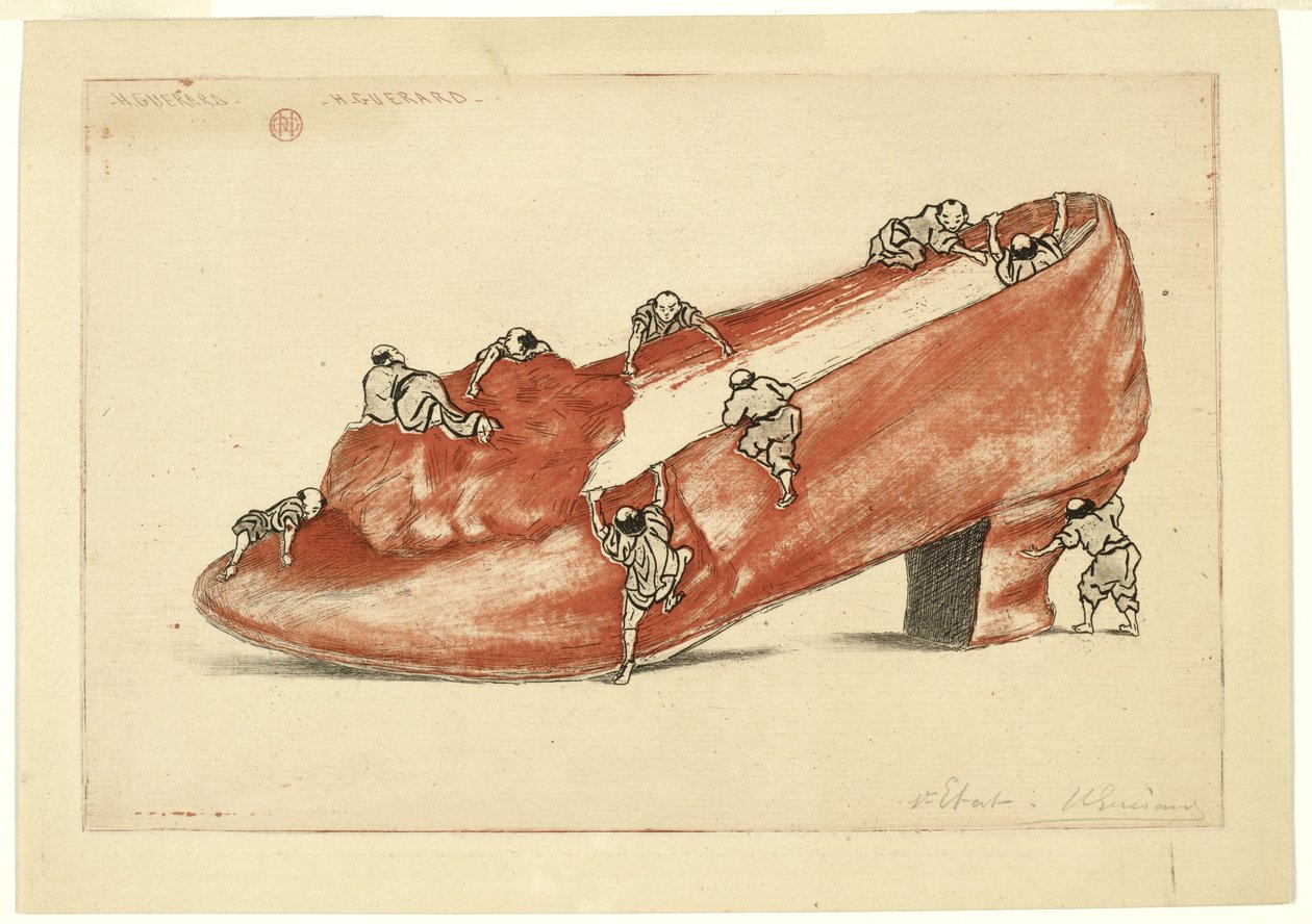 El asalto del zapato, 1888 de Henri Charles Guérard