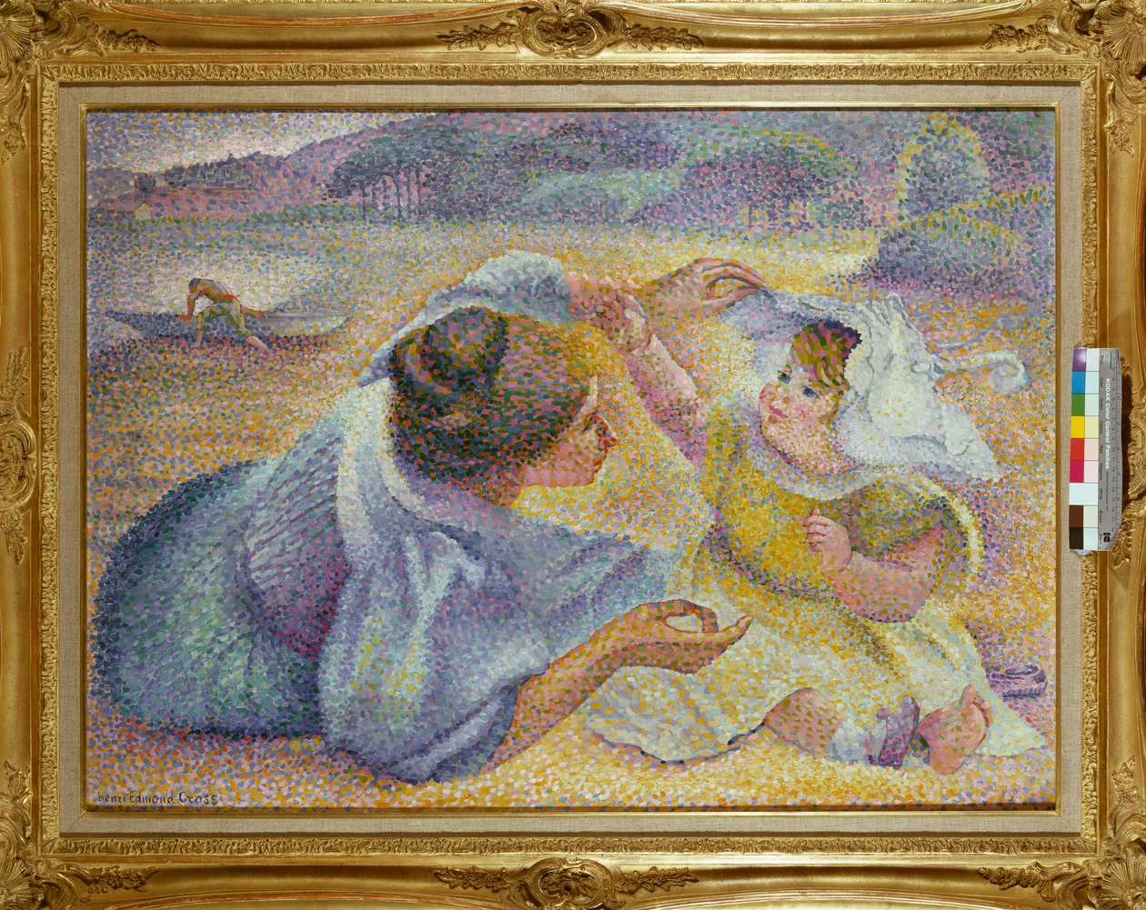 Madre jugando con su hijo, c.1897 de Henri Edmond Cross