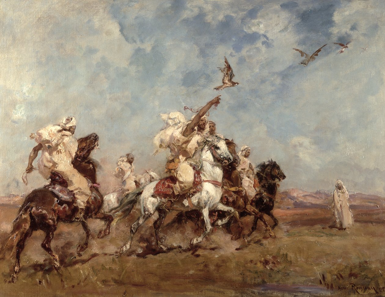 El deporte de la cetrería de Henri Emilien Rousseau