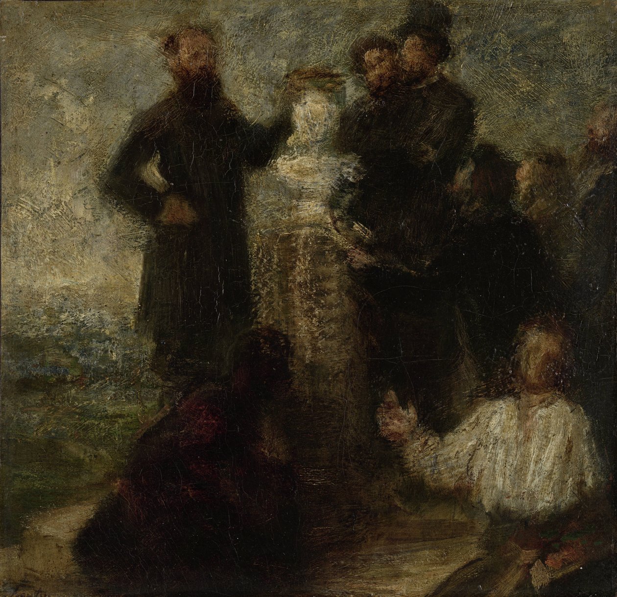 Boceto para el Hommage à Delacroix de Ignace Henri Jean Fantin Latour