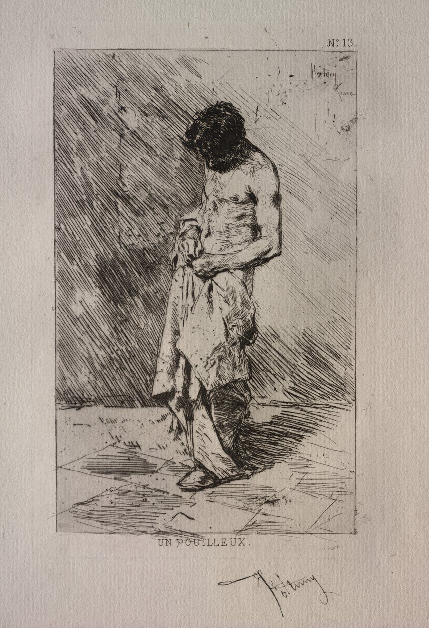 Hombre buscando pulgas de Ignace Henri Jean Fantin Latour