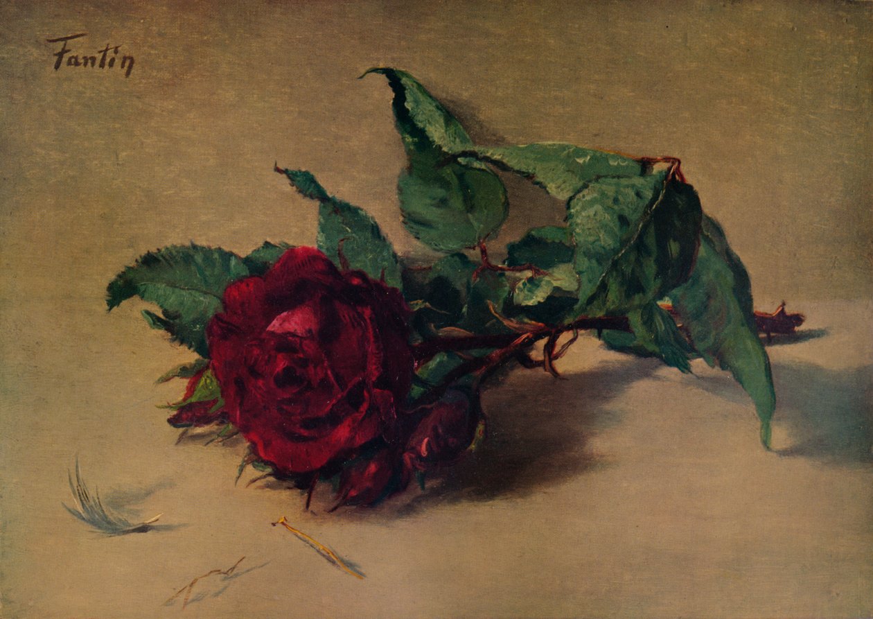 Rosa roja, c1864, 1938 de Ignace Henri Jean Fantin Latour