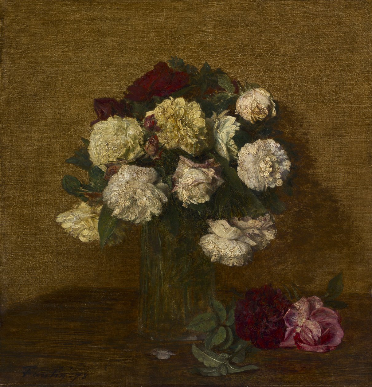 Rosas en un jarrón, 1878 de Ignace Henri Jean Fantin Latour