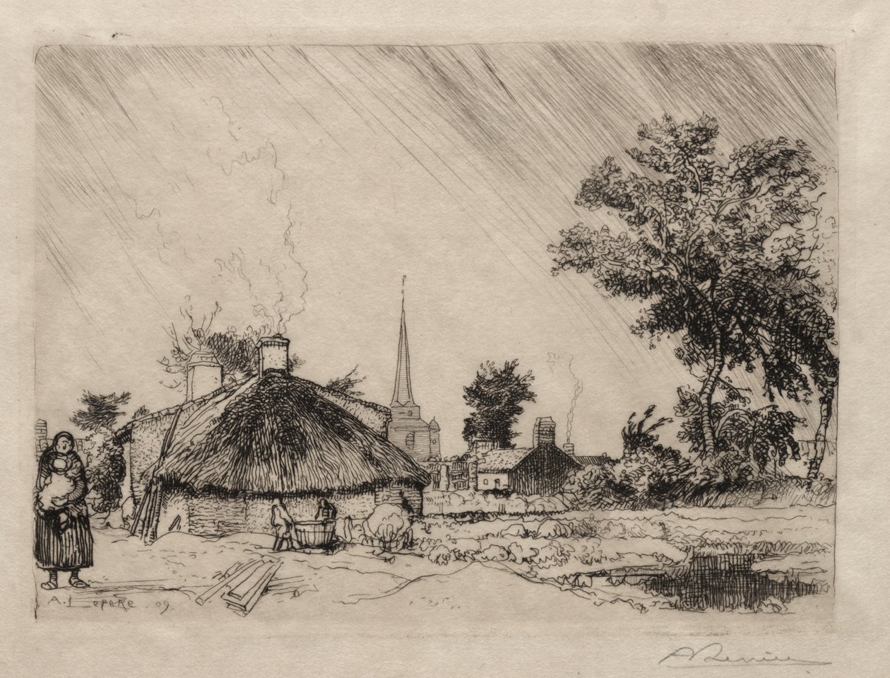 La lluvia: St. Jean-de-Monte de Ignace Henri Jean Fantin Latour