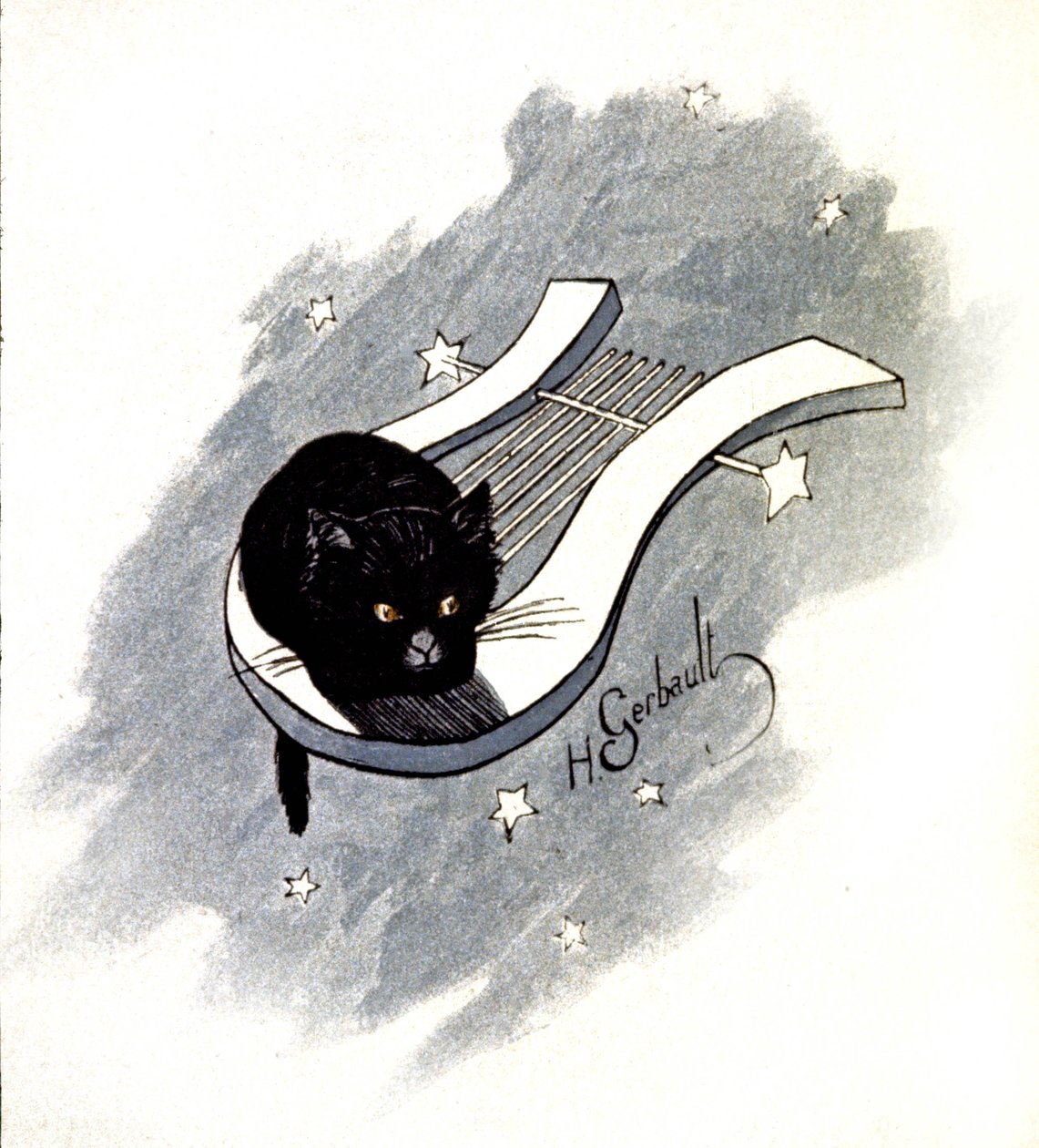 Le Chat Noir, cabaret parisino, c.1900 (ilustración) de Henri Gerbault