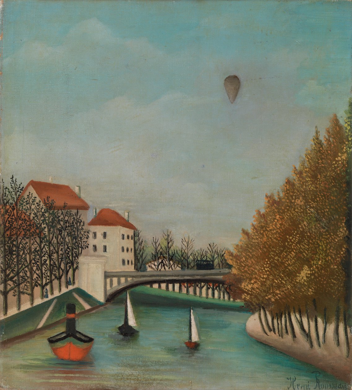 Escena de río con globo de Henri J.F. 1844 1910 Rousseau