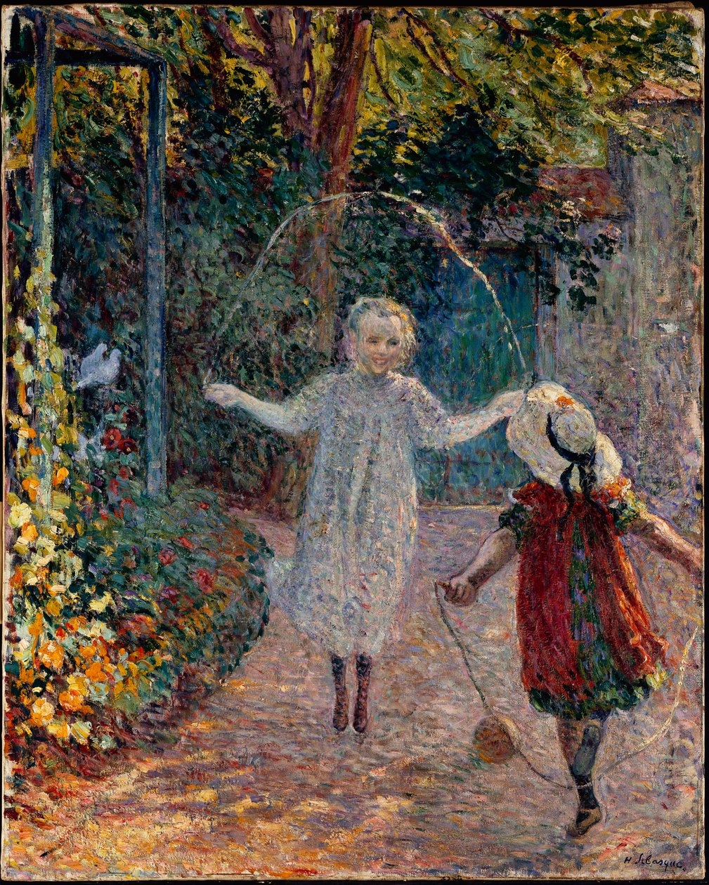 Niños saltando la cuerda en el jardín de Henri Lebasque