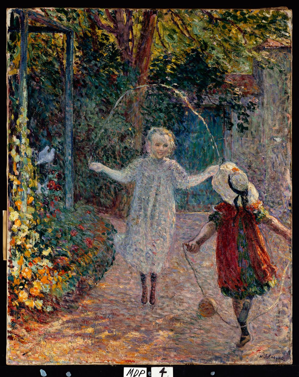 Niñas Jugando en el Jardín de Henri Lebasque