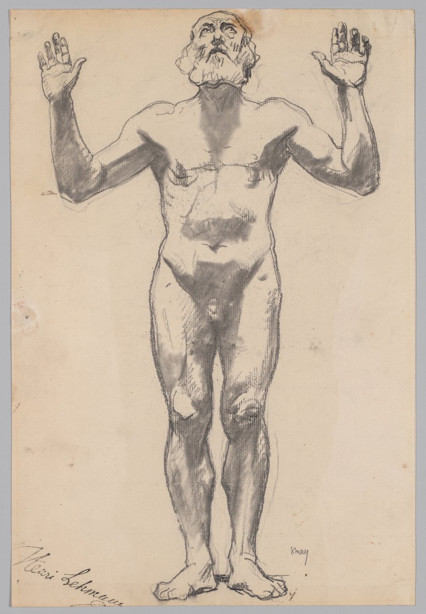 Estudio de desnudo de un anciano de Henri Lehmann