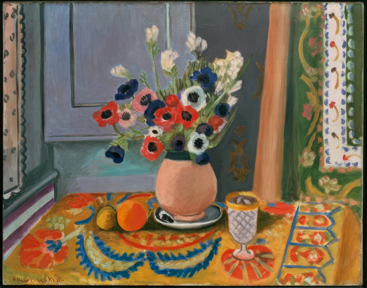 Anémonas en jarrón de barro de Henri Matisse