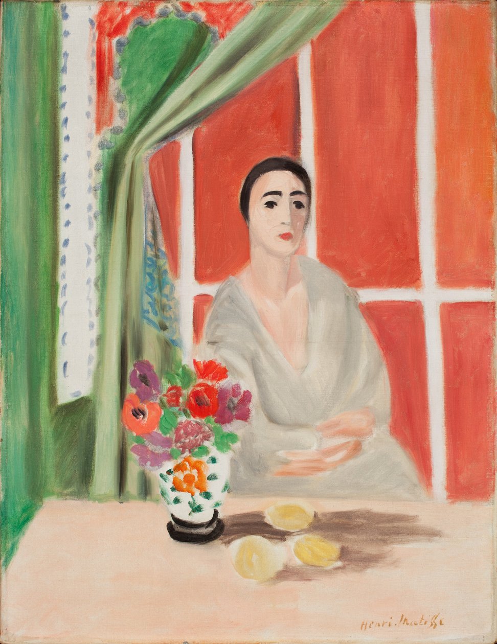 Figure au Rideau Releve (óleo sobre lienzo) de Henri Matisse