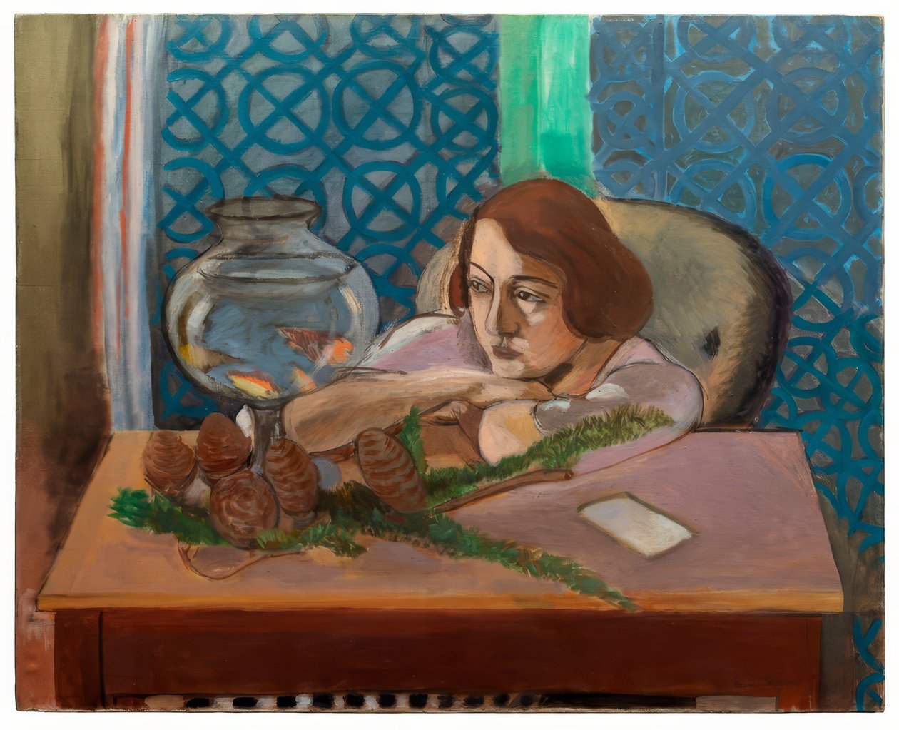 Mujer delante de un acuario de Henri Matisse