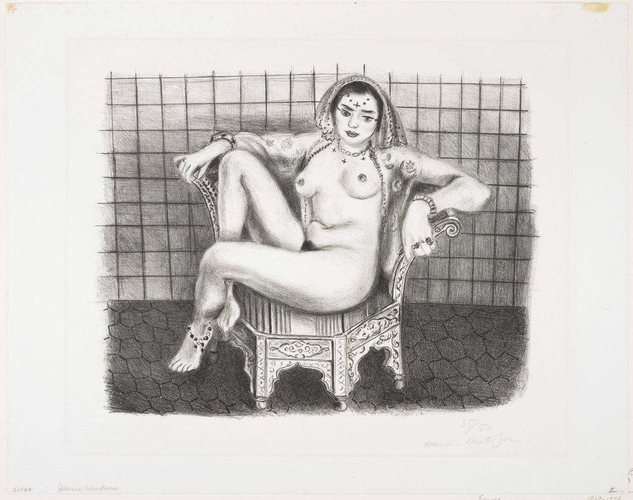Joven Odalisca Hindú-Seated de Henri Matisse