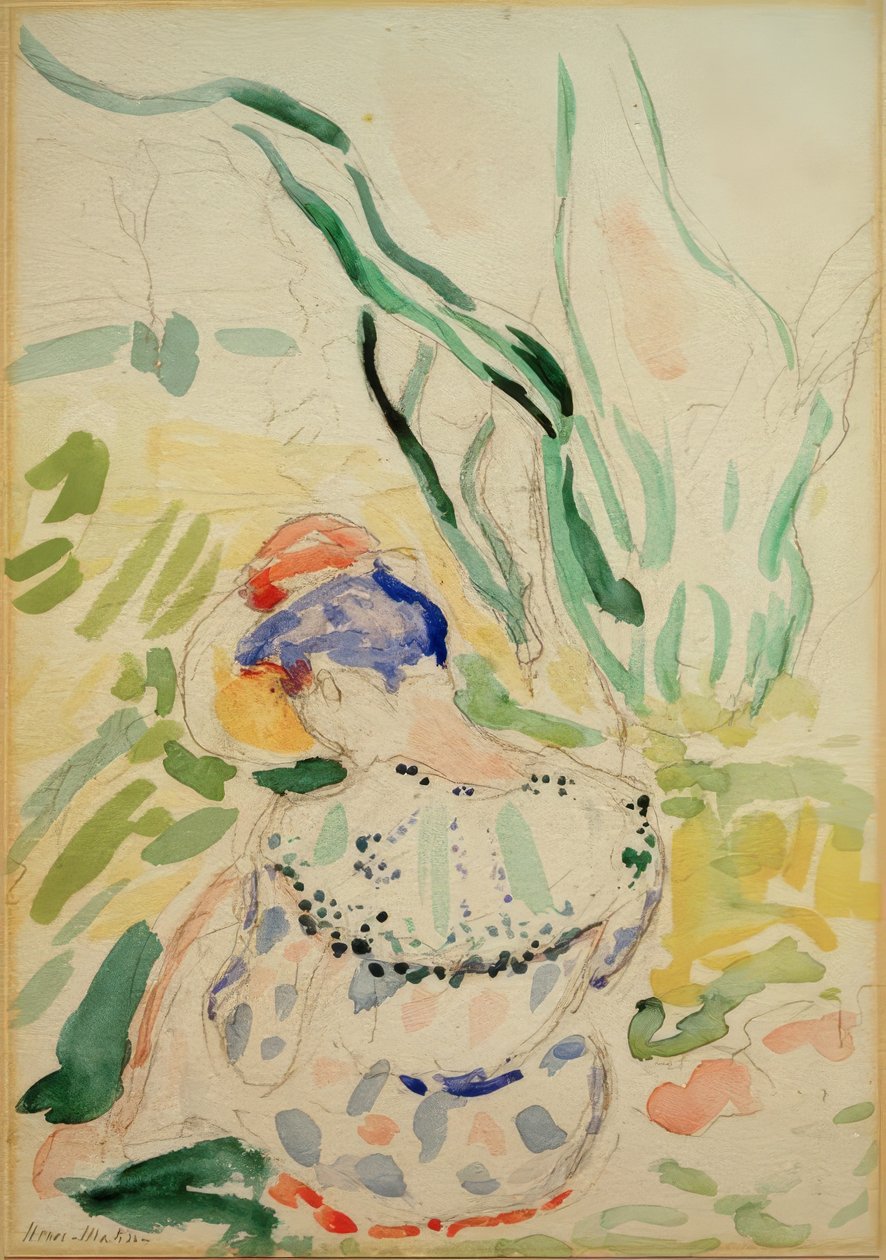 Mujer joven sentada de espaldas (Madame Matisse) de Henri Matisse