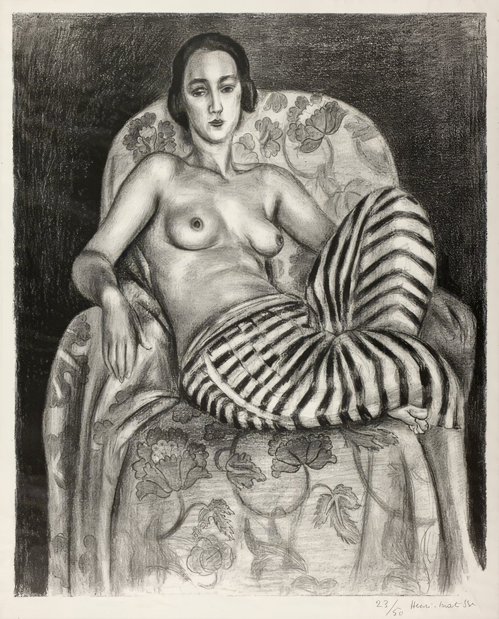 Odalisca grande con pantalón a rayas de Henri Matisse