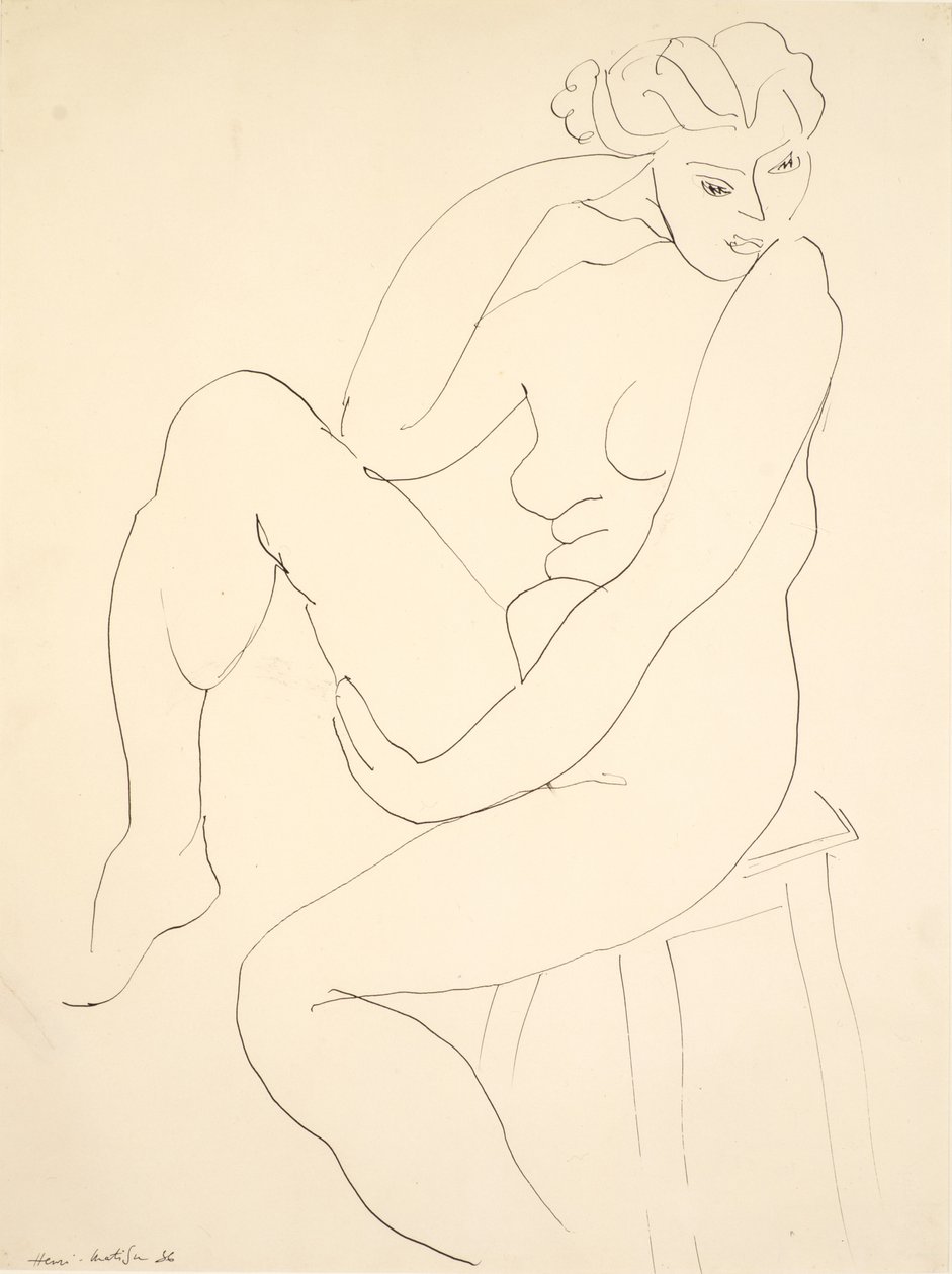 Desnudo sentado en un taburete de Henri Matisse