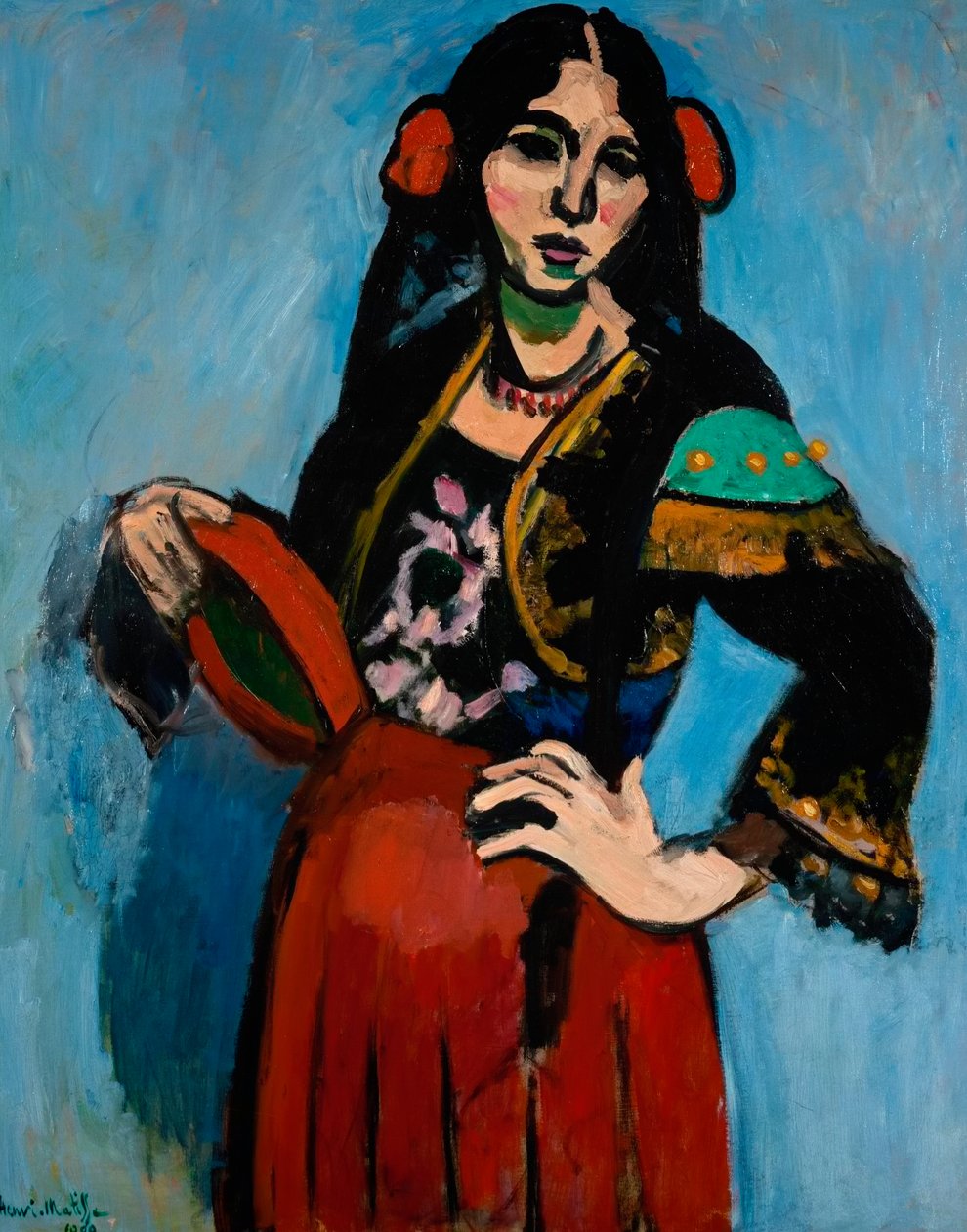 Mujer española con pandereta de Henri Matisse