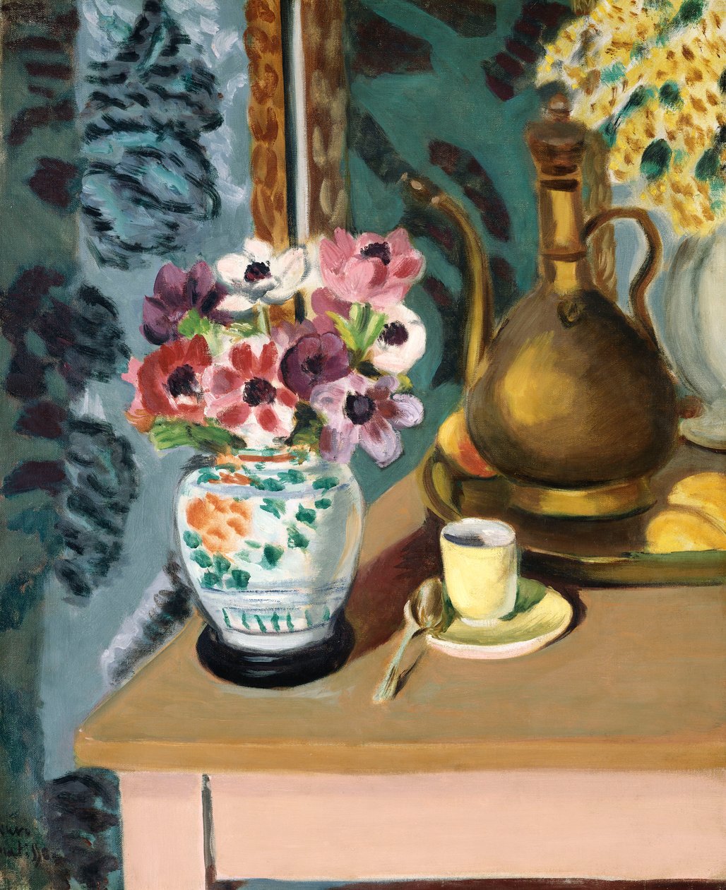 Naturaleza muerta, flores y una taza de Henri Matisse