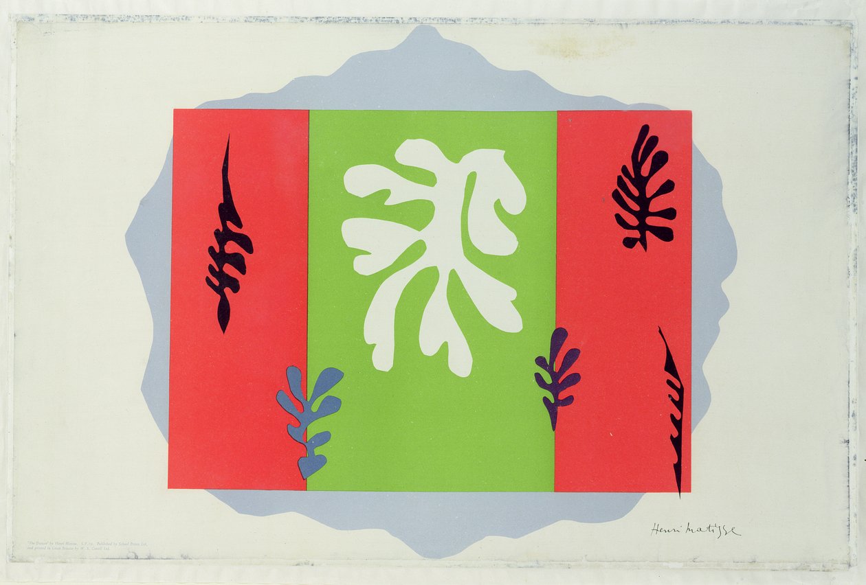 La bailarina (litografía en color) de Henri Matisse