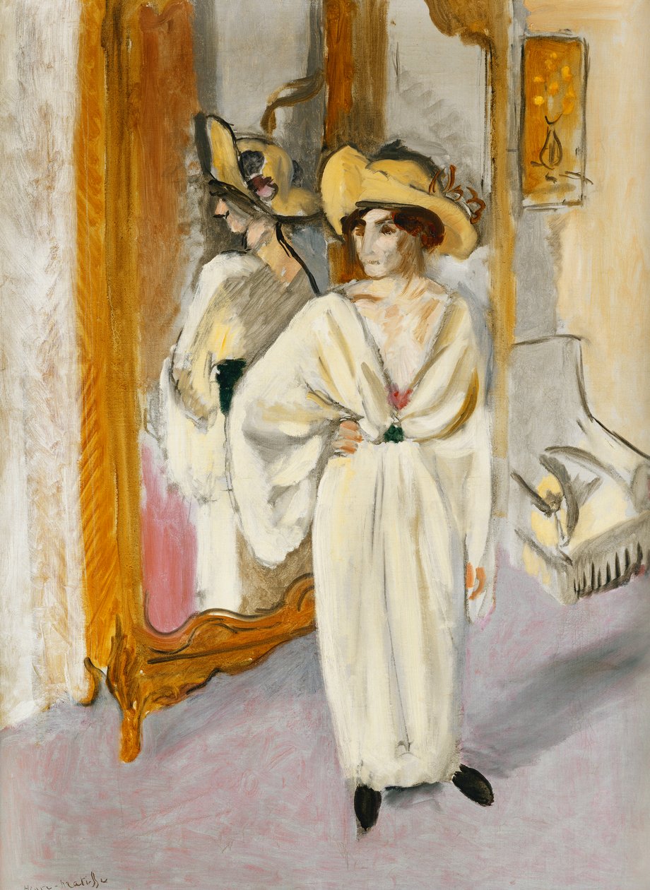 Mujer de blanco, c.1918-19 (óleo sobre lienzo) de Henri Matisse
