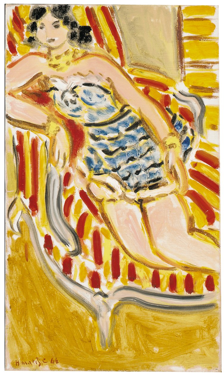 Mujer joven en un sofá de Henri Matisse