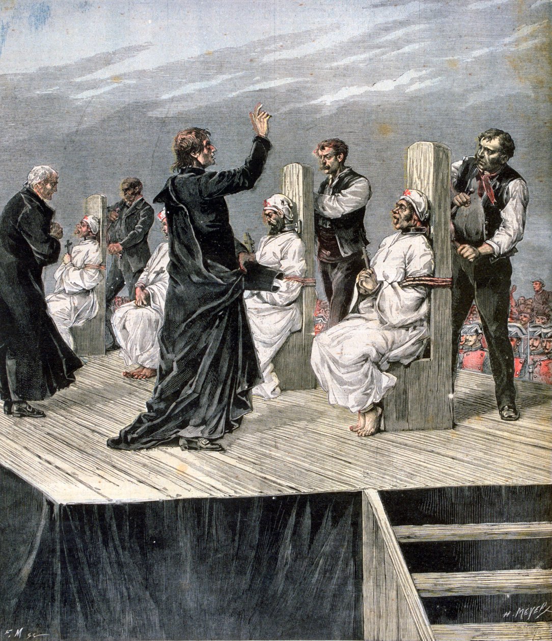 Garroteo de anarquistas en Jerez, España, 1892 de Henri Meyer
