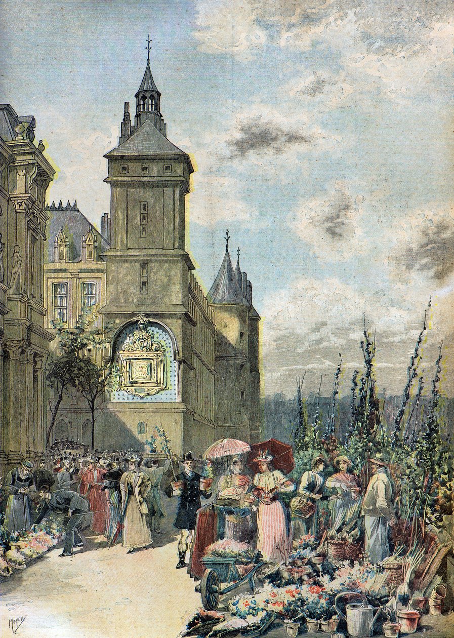 Mercado de las flores de París de Henri Meyer