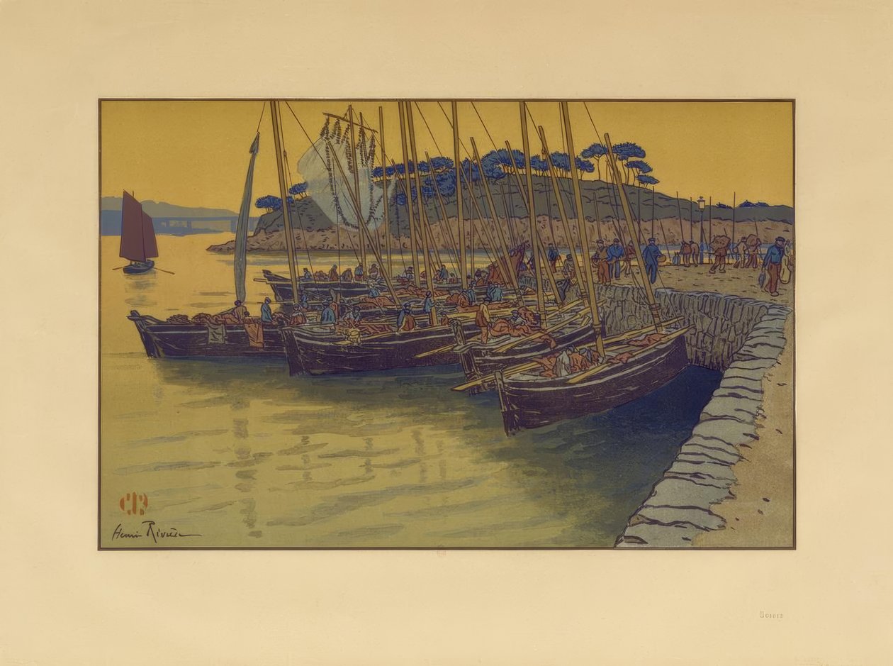 Llegada de barcos a Tréboul de Henri Rivière