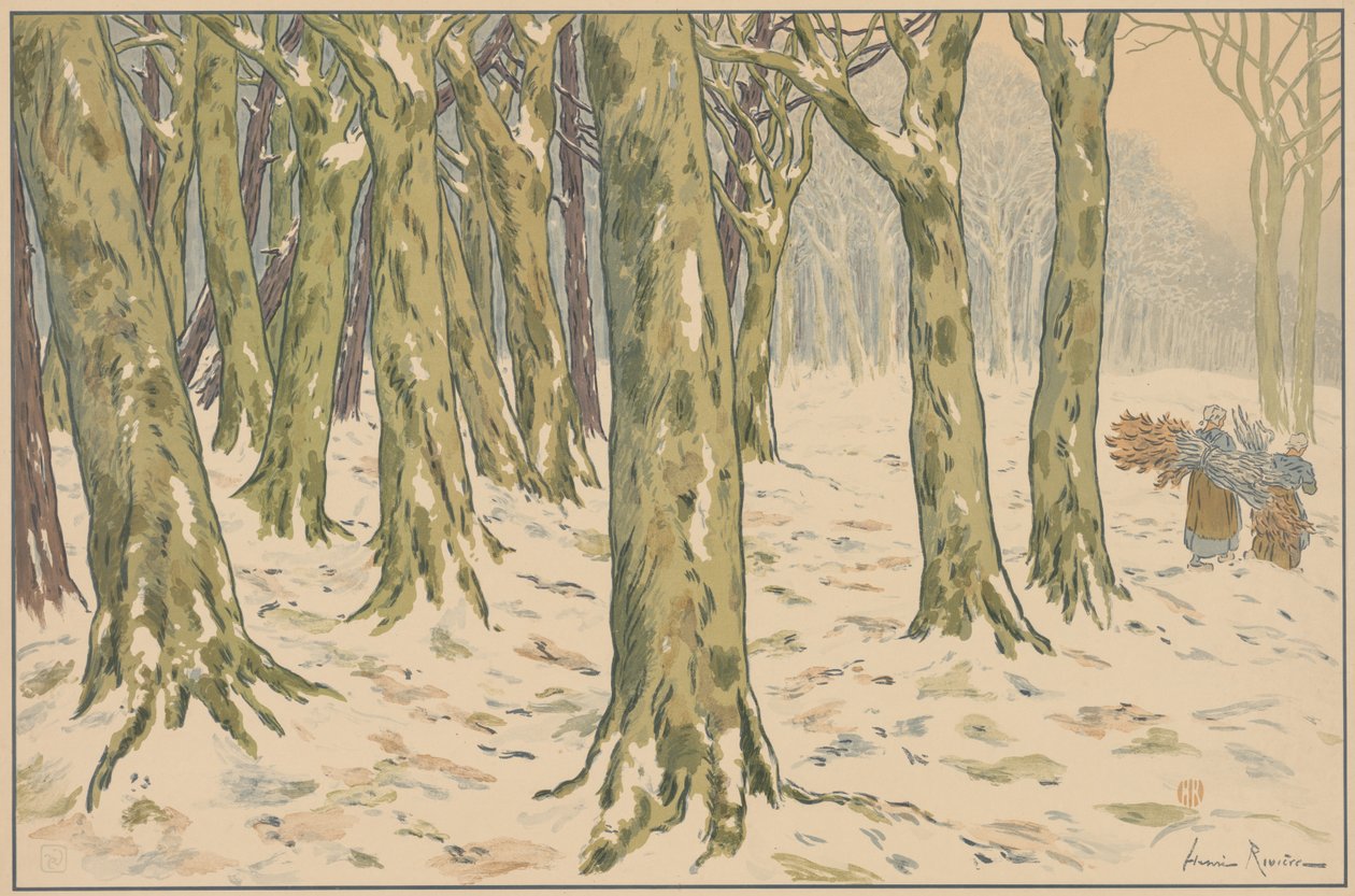 el bosque invierno de Henri Rivière