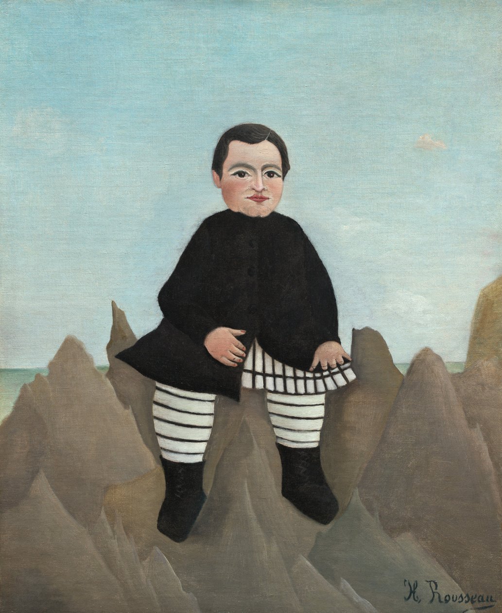 Niño en las rocas de Henri Rousseau