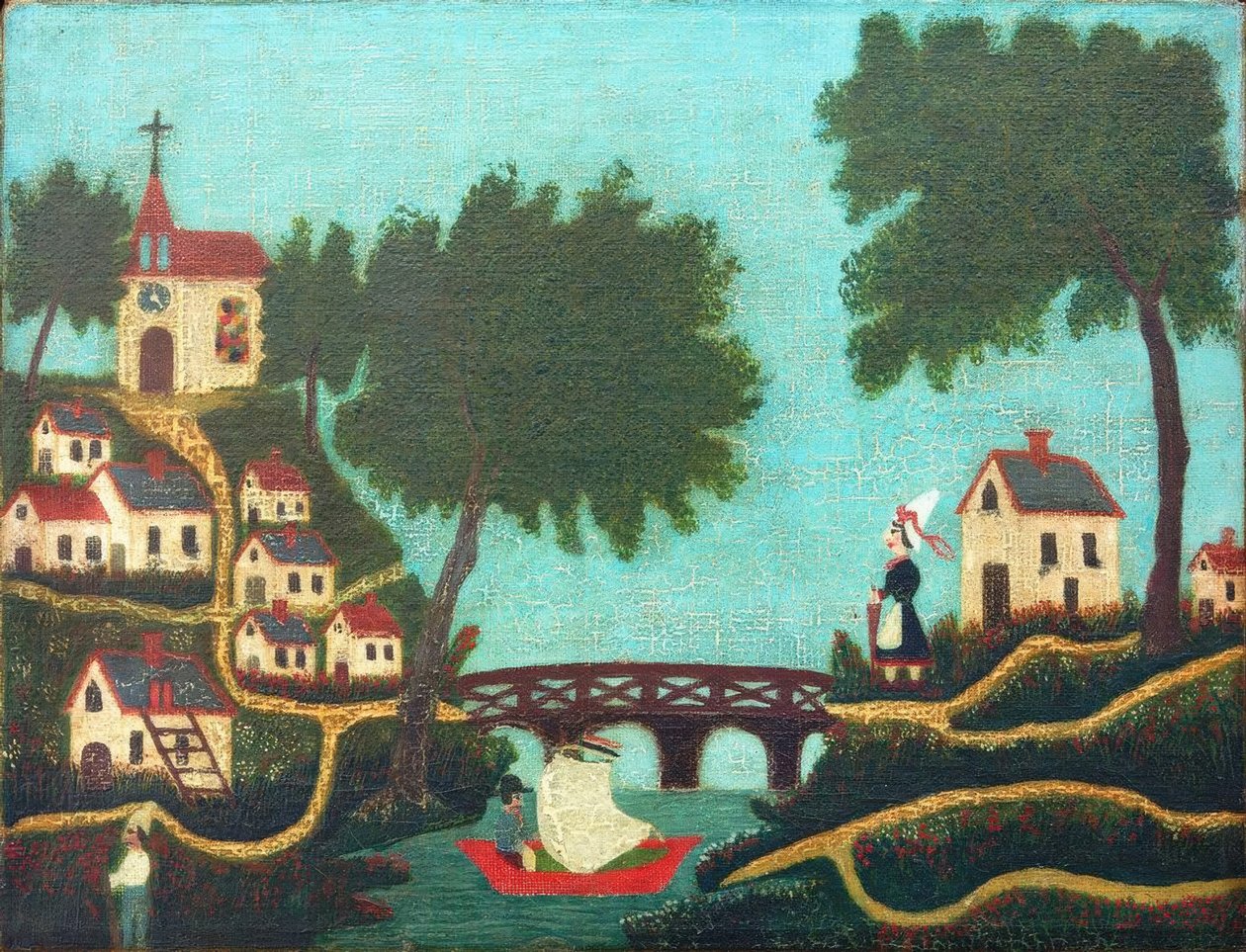 Paisaje, el puente de Henri Rousseau