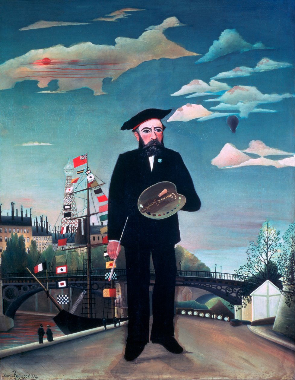 Autorretrato, desde la Isla Saint-Louis, 1890 de Henri Rousseau