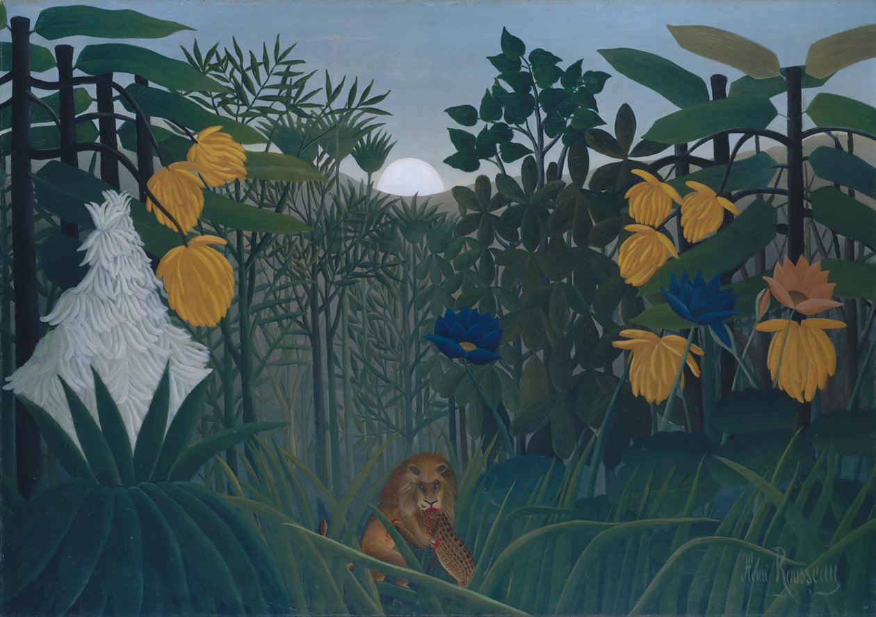 El festín del león, ca. 1907 de Henri Rousseau