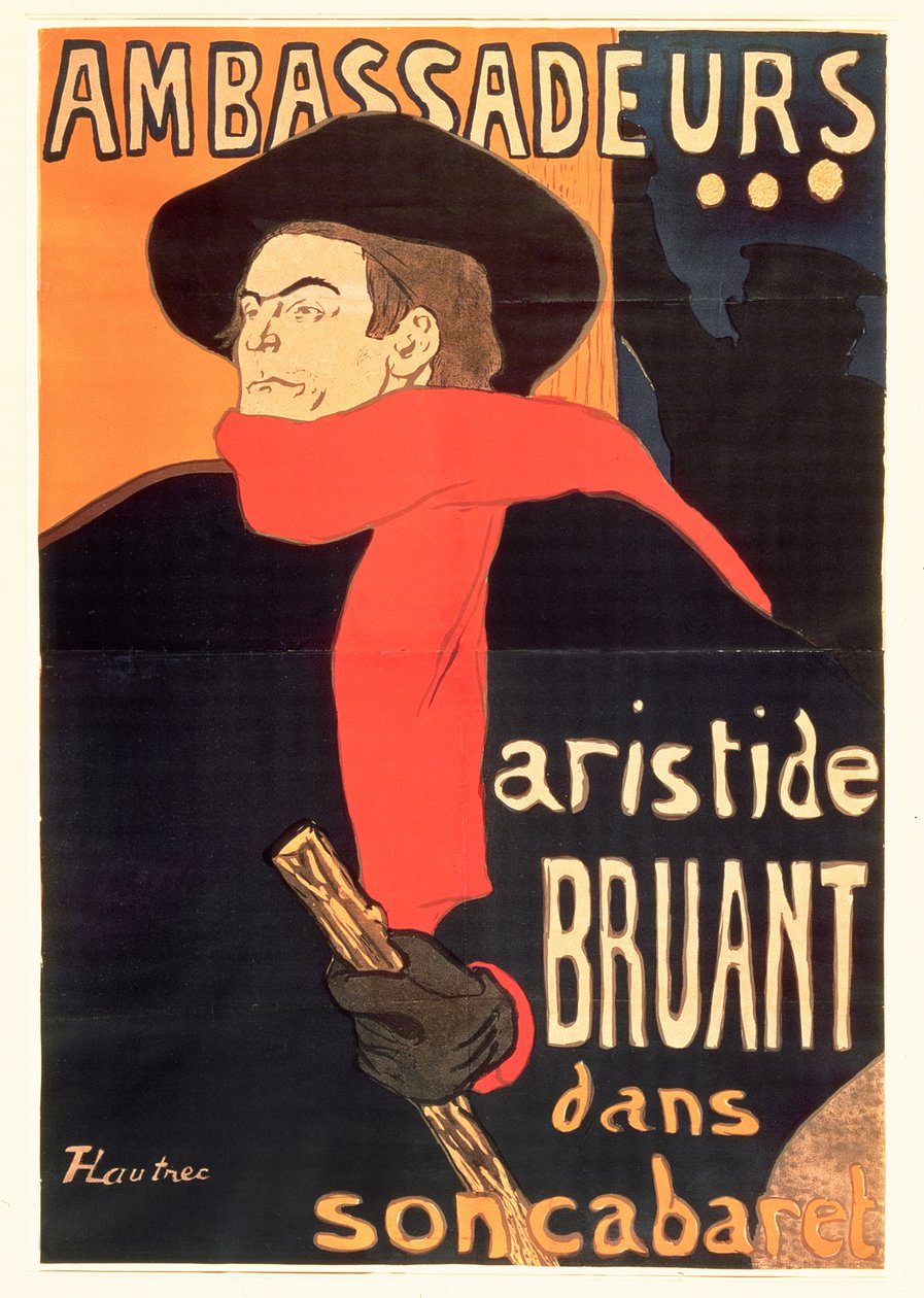 Ambassadeurs: Aristide Bruant, 1892 de Henri de Toulouse Lautrec