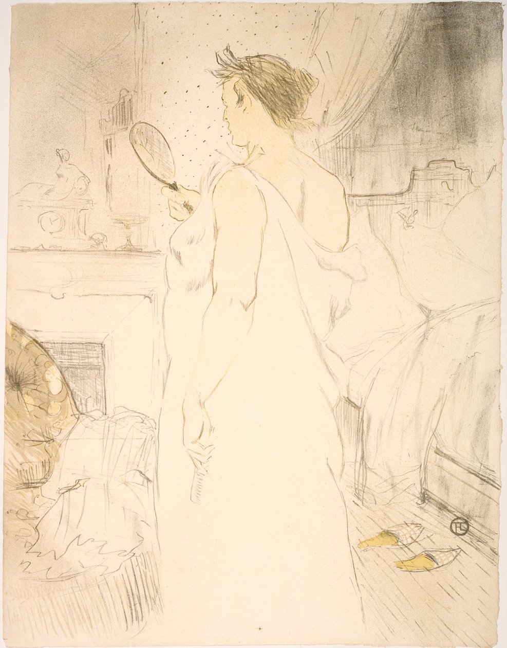 Mujer con espejo de mano de Henri de Toulouse Lautrec