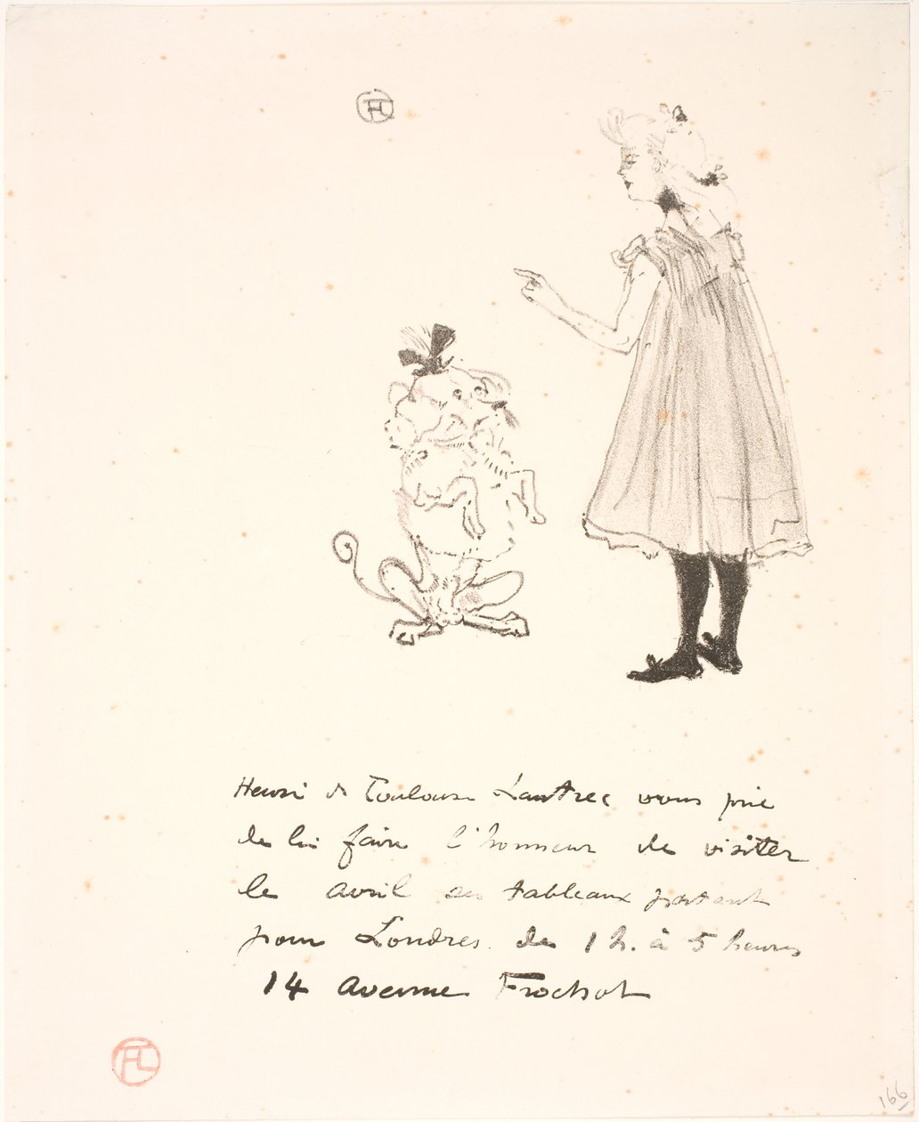 Invitación a una exposición de Henri de Toulouse Lautrec