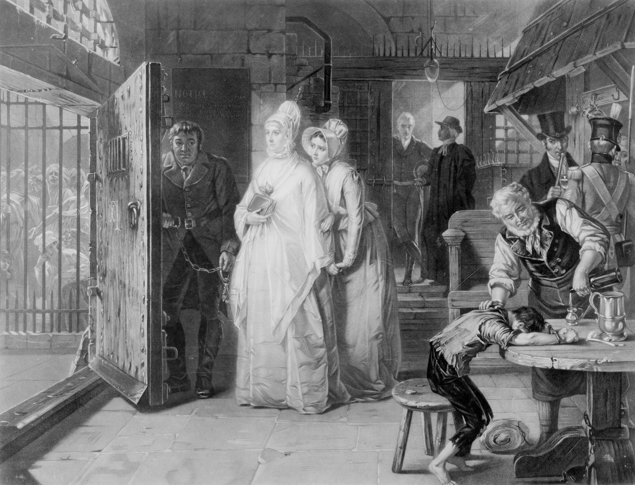La Sra. Fry visitando la prisión de Newgate, 1893 de Henrietta Mary Ward