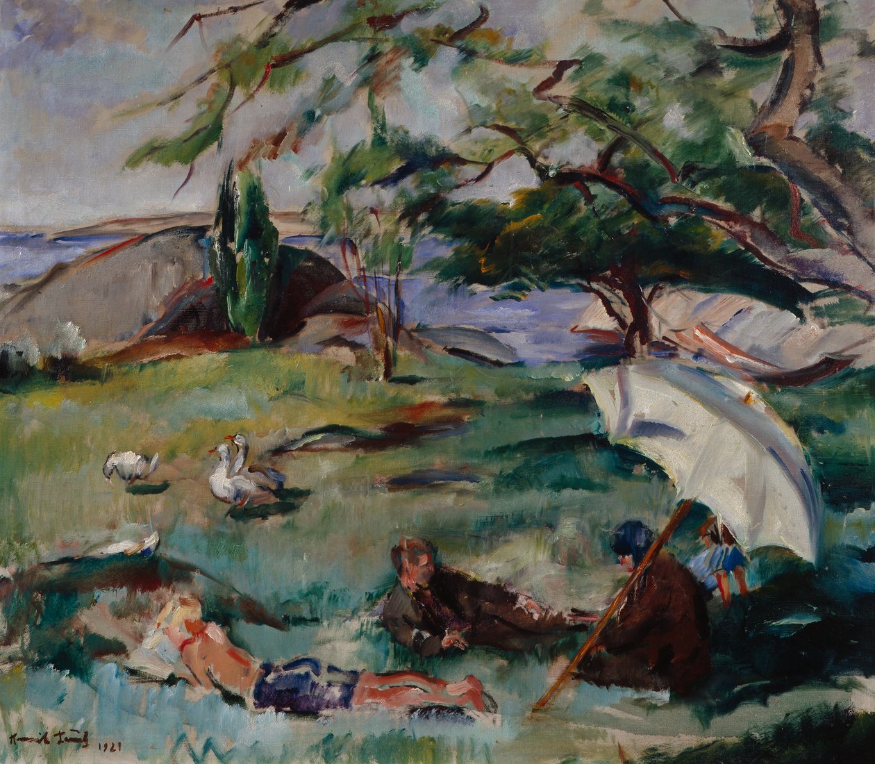 Paisaje de verano con gente de Henrik Lund