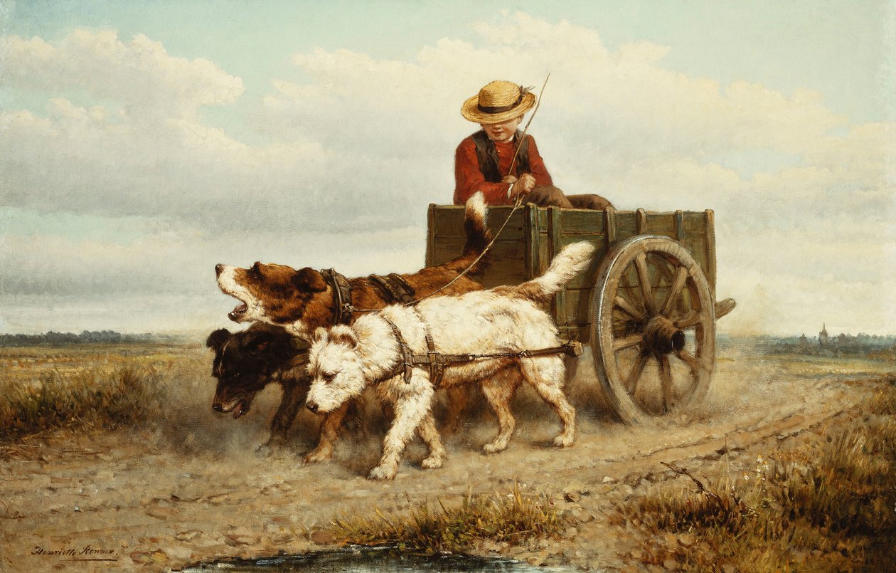 El carro de perros de Henriëtte Ronner Knip
