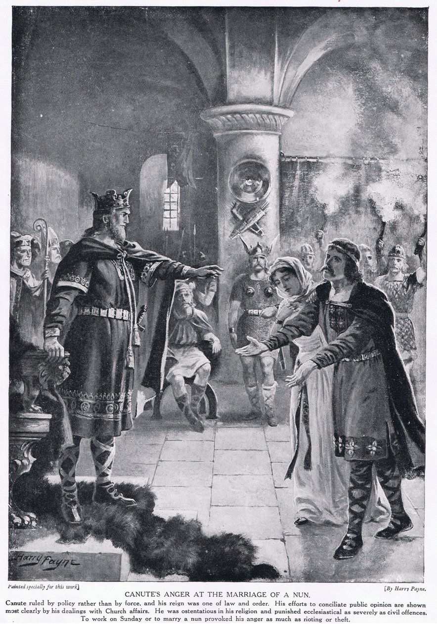 La ira de Canuto en el matrimonio de una monja, años 1920 de Henry A. Payne