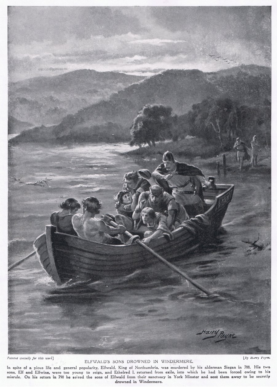 El hijo de Elfwald ahogado en Windermere AD788, años 1920 de Henry A. Payne