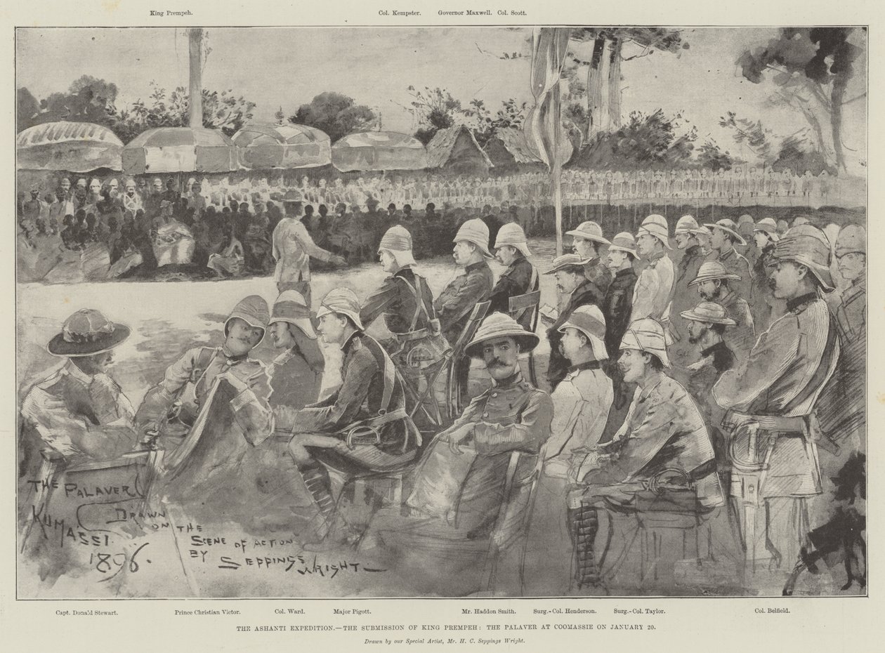 La expedición Ashanti, la sumisión del rey Prempeh, la reunión en Coomassie el 20 de enero de Henry Charles Seppings Wright